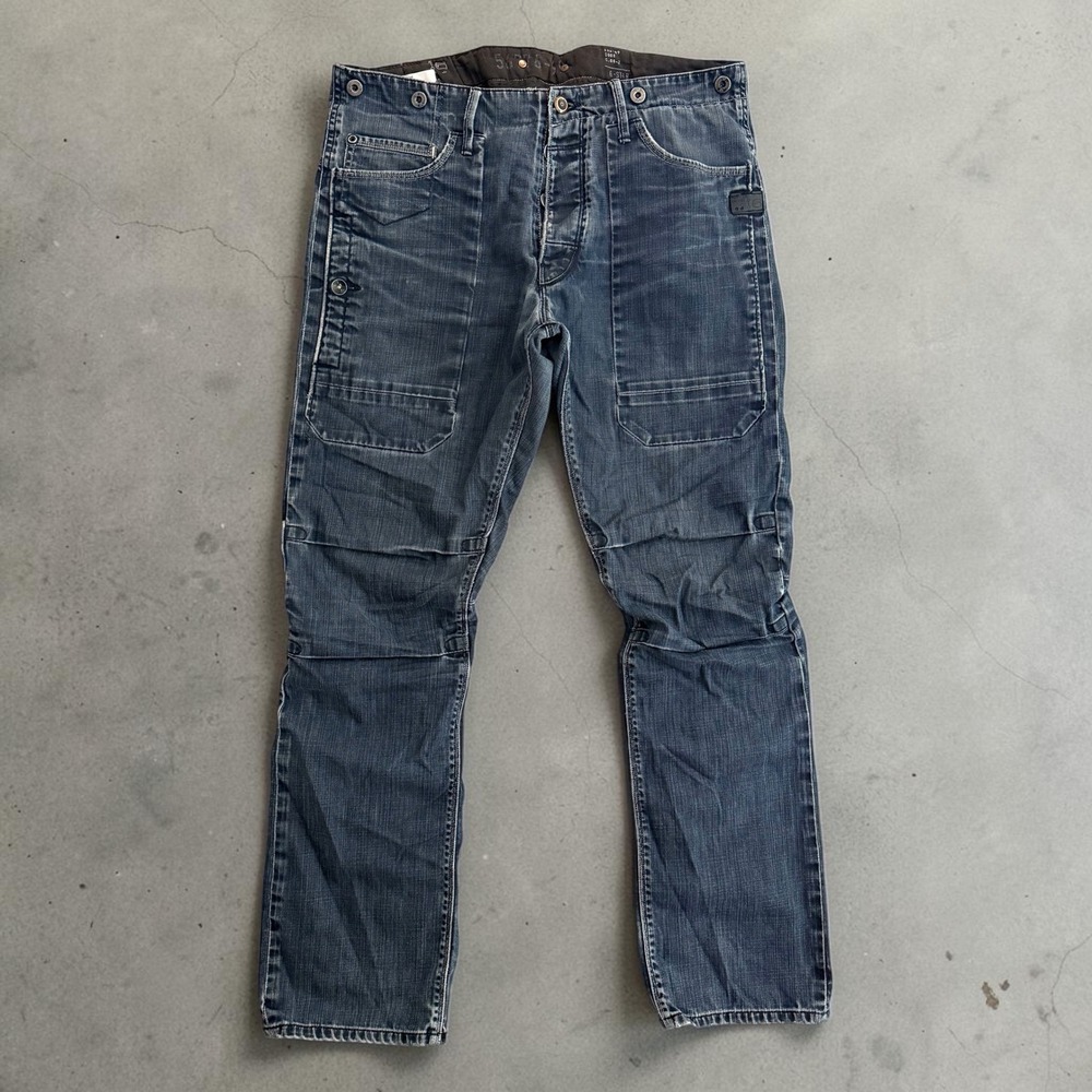 G-Star Raw Weston Army Lumber Classic Jeans Mens 38x34 Blue Cinch Back Utility